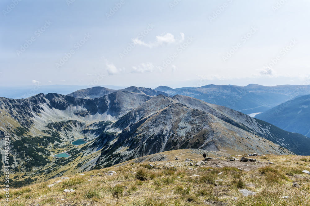 scenery of high mountain with lakes and high peaks in Rila mountain,Bulgaria