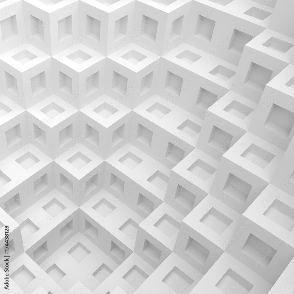 White Cube Background. Modern Graphic Design