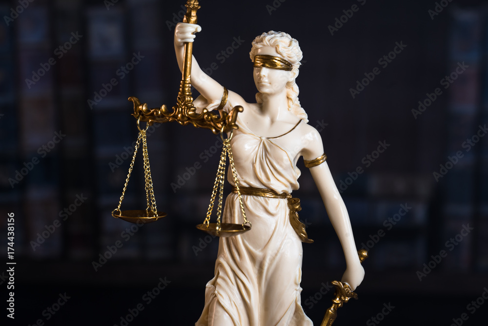 Statue of Justice. Law theme