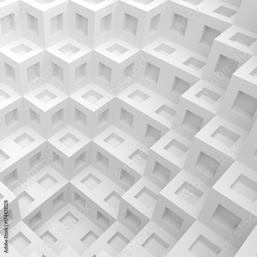 White Cube Background. Modern Graphic Design