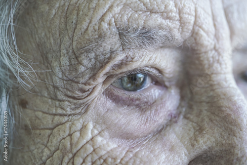 closeup face of a senior woman