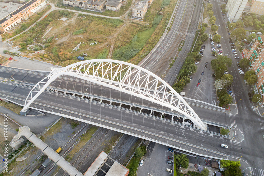 Naklejka premium Foto aerea del quartiere della Garbatella a Roma