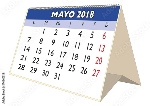 august-2018-desk-calendar-in-spanish-agosto-2018-stock-vector-adobe-stock