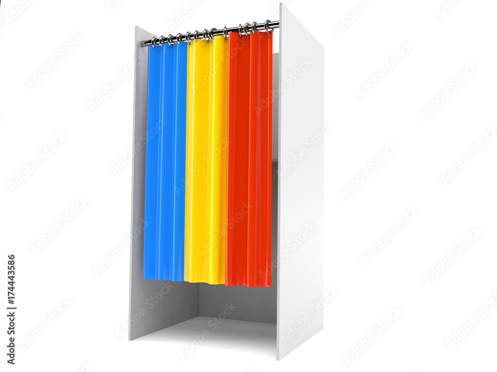 Vote cabinet with romania flag