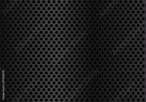 Abstract dark metal circle mesh background texture vector illustration.
