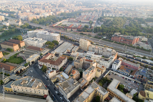 Foto aerea del quartiere della Garbatella a Roma © Claudio Quacquarelli