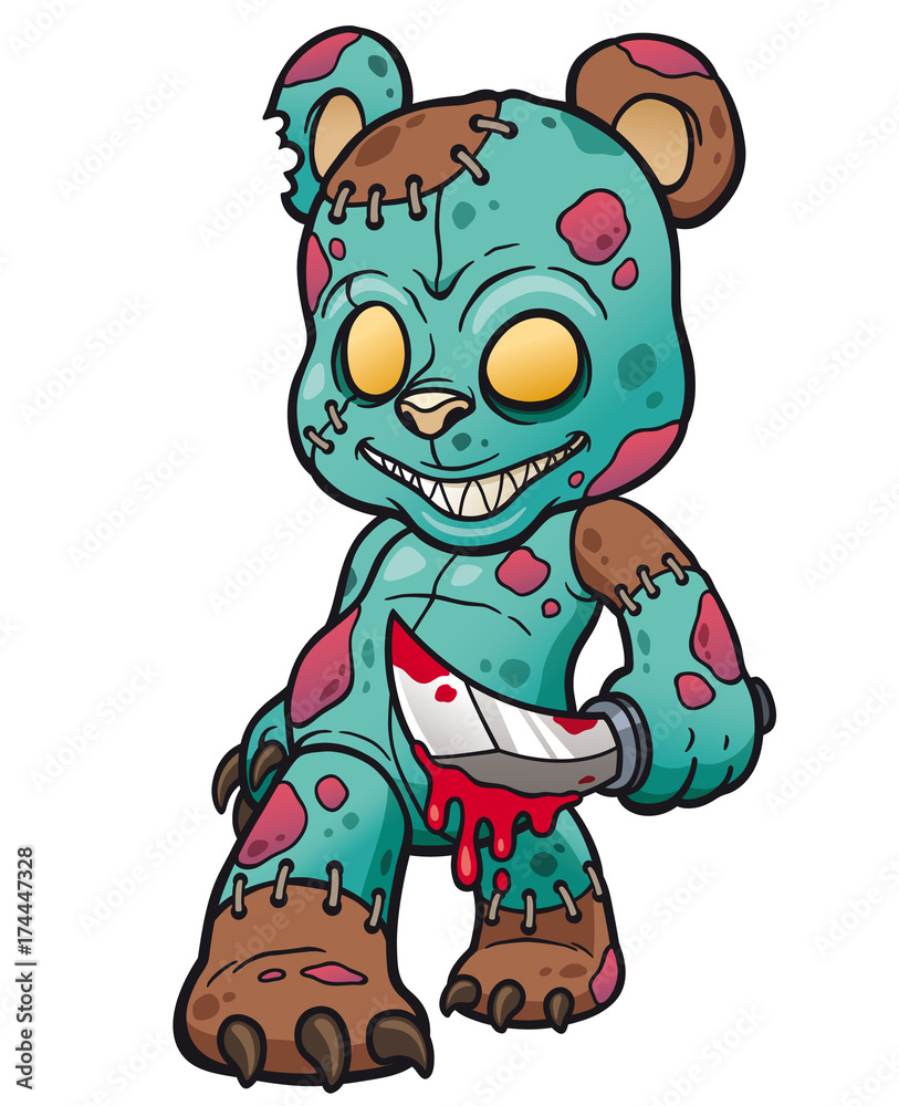 Vector illustration of Cartoon Evil teddy bear Vector illustration of Cartoon Evil teddy bear