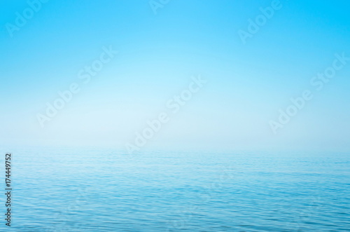 sea blue surface, horizon, calm. background. Azov. Ukraine. © balakleypb