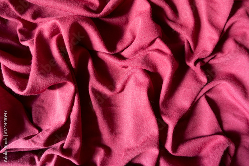 Jammed bright ruby red cotton jersey fabric