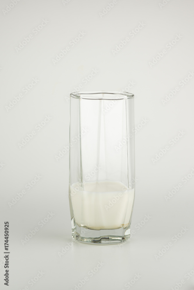 White milk in a glass cup