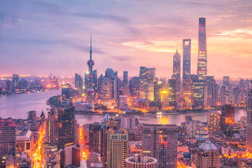 Papier peint photo Shanghai Centre de Shanghai au twilight  © f11photo