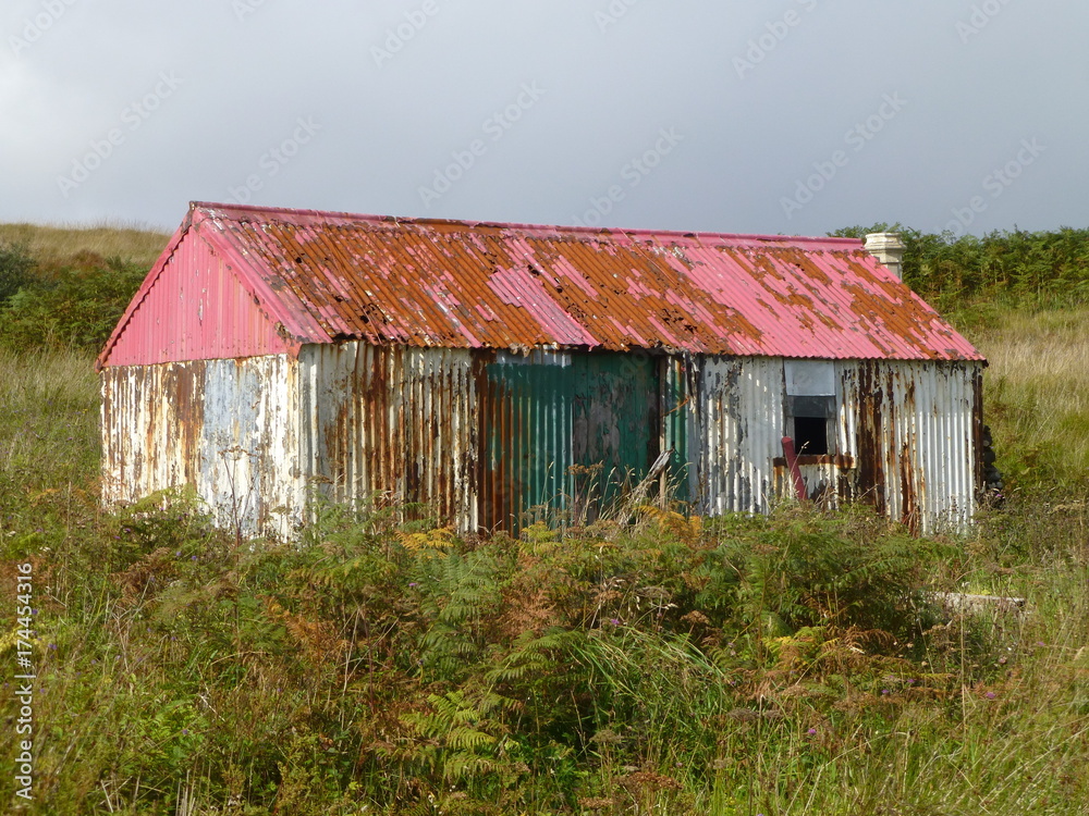 Abandoned corrugated iron shack on the Isle of Skye, Scotland
