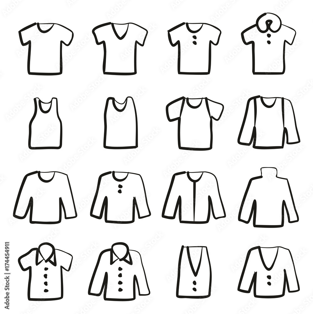 Shirt Icons Freehand Shirt Icons Freehand