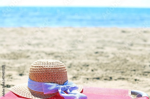 straw hat on the beach