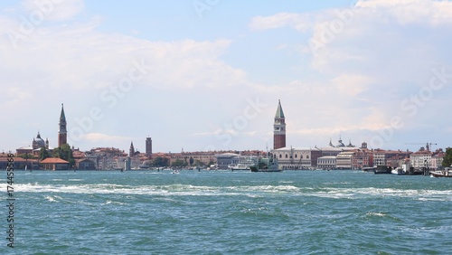 The magnificent bell tower of San Marco and the bell tower of th