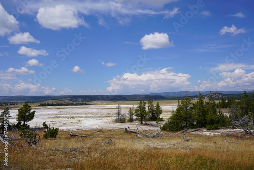 Land of geysers in Yellowstone National Park, Montana