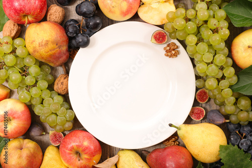 plate with fruits
