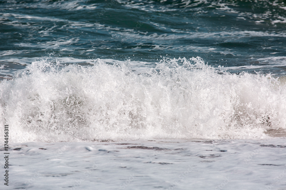 The sea storm wave, marine background.