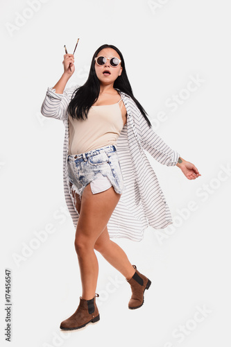 stylish girl in sunglasses