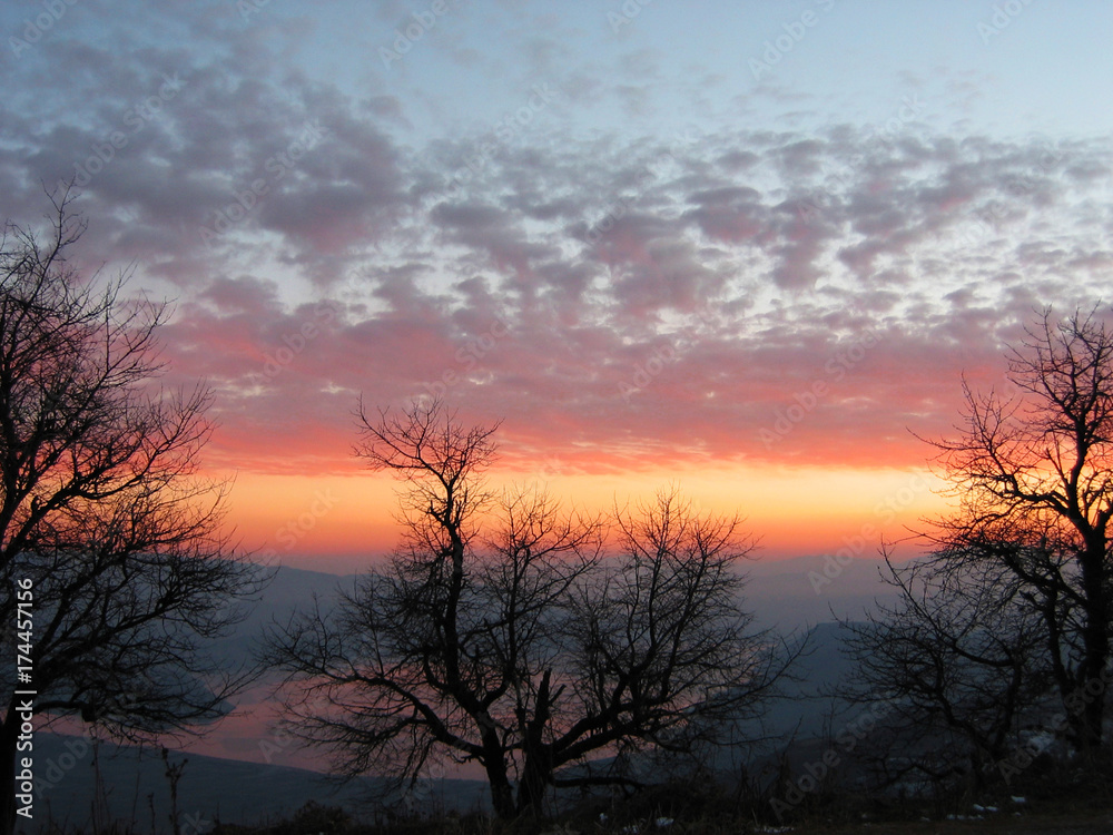 Amazing Sunset Sunrise With Sun Over Mountain Amazing Sunset Sunrise With Sun Over Mountain