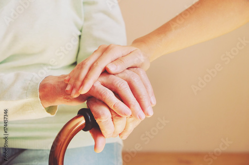 Fotografie Senior woman with her caregiver at home