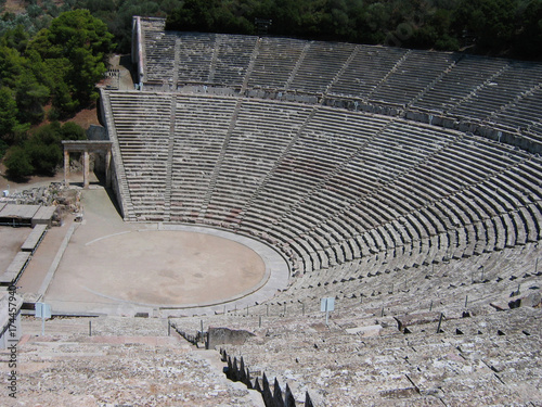 The ancient theatre of Epidaurus Greece Europe