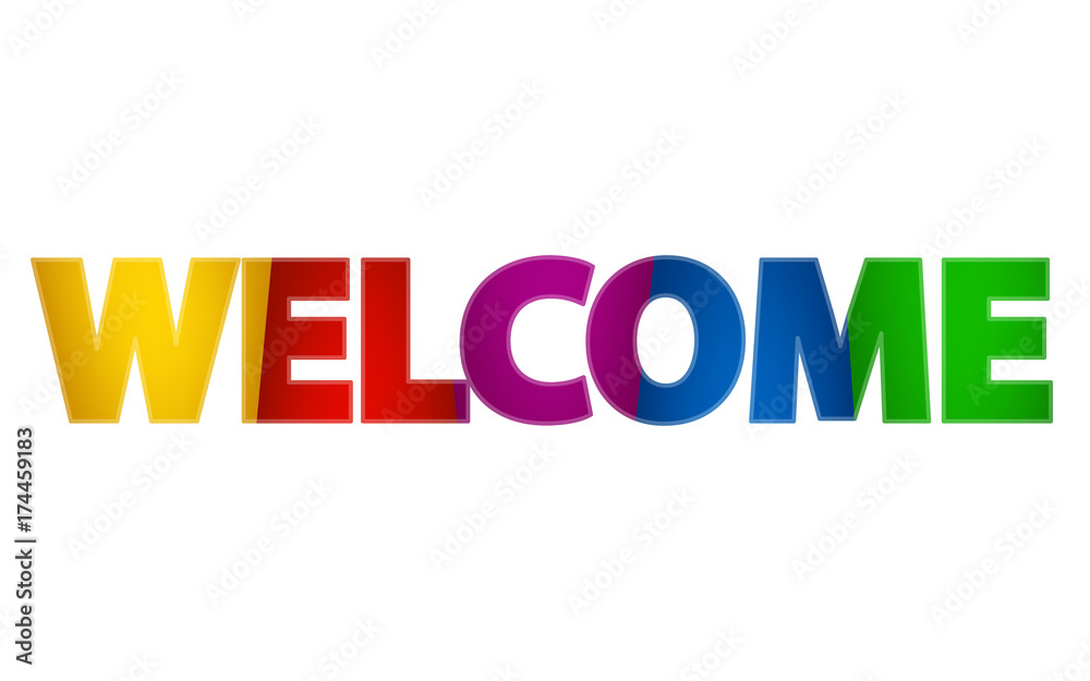 Fototapeta premium big rainbow sign WELCOME