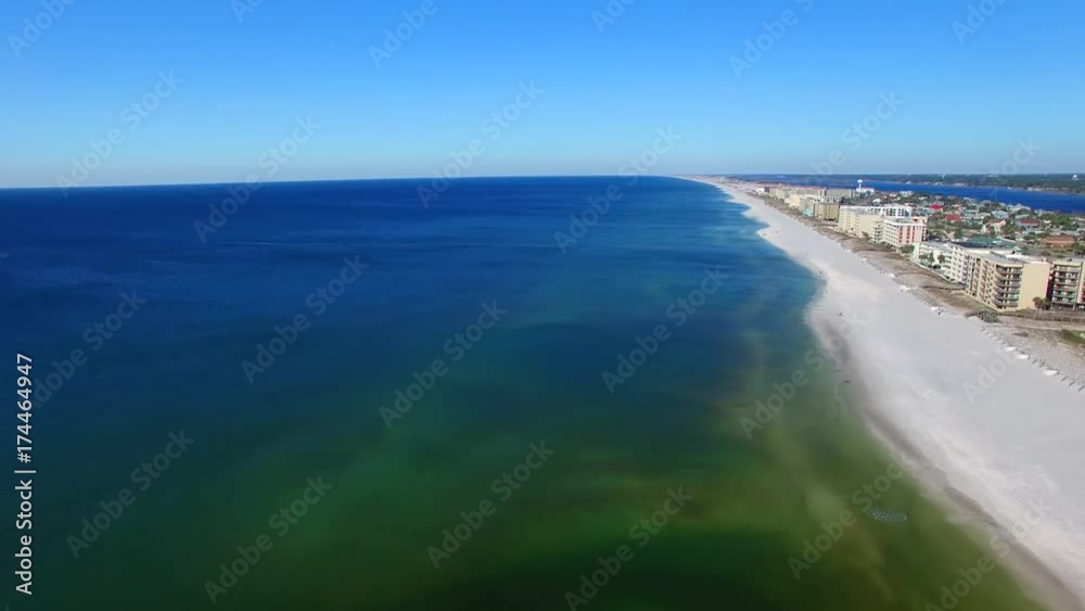 FORT WALTON, FL - FEBRUARY 2016: Aerial view of city skyline and beach. Fort Walton is a major attraction in Florida. FORT WALTON, FL - FEBRUARY 2016: Aerial view of city skyline and beach. Fort Walton is a major attraction in Florida.