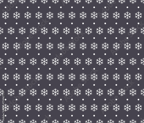 Endless Christmas Pattern. Snowflakes.