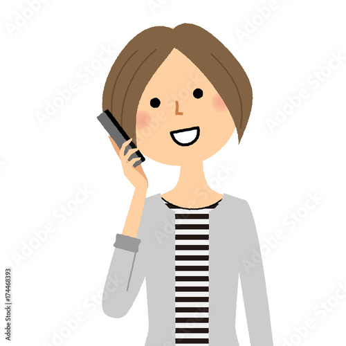 若い女性　ママ　スマホ