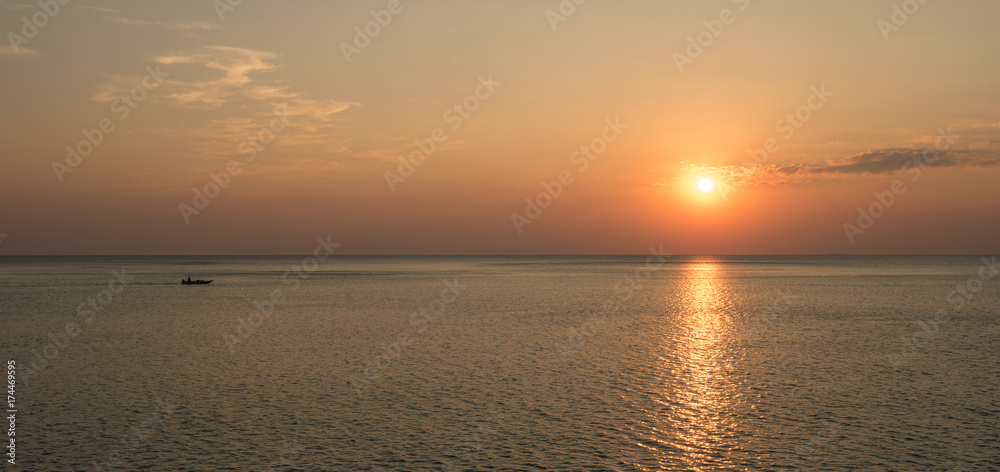 Beautiful sunset over the ocean for background.