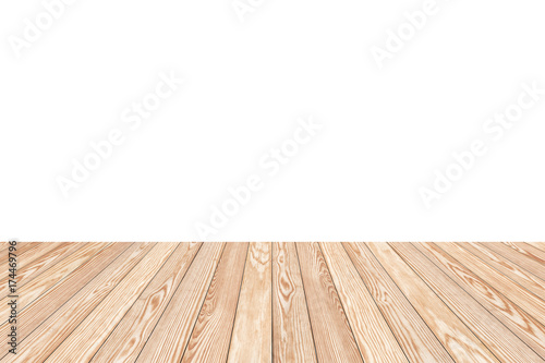 Wood Shelf Table isolated on white background, can be used for display or montage your products.
