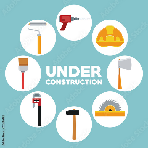 Under construction design icon vector illustration graphic design