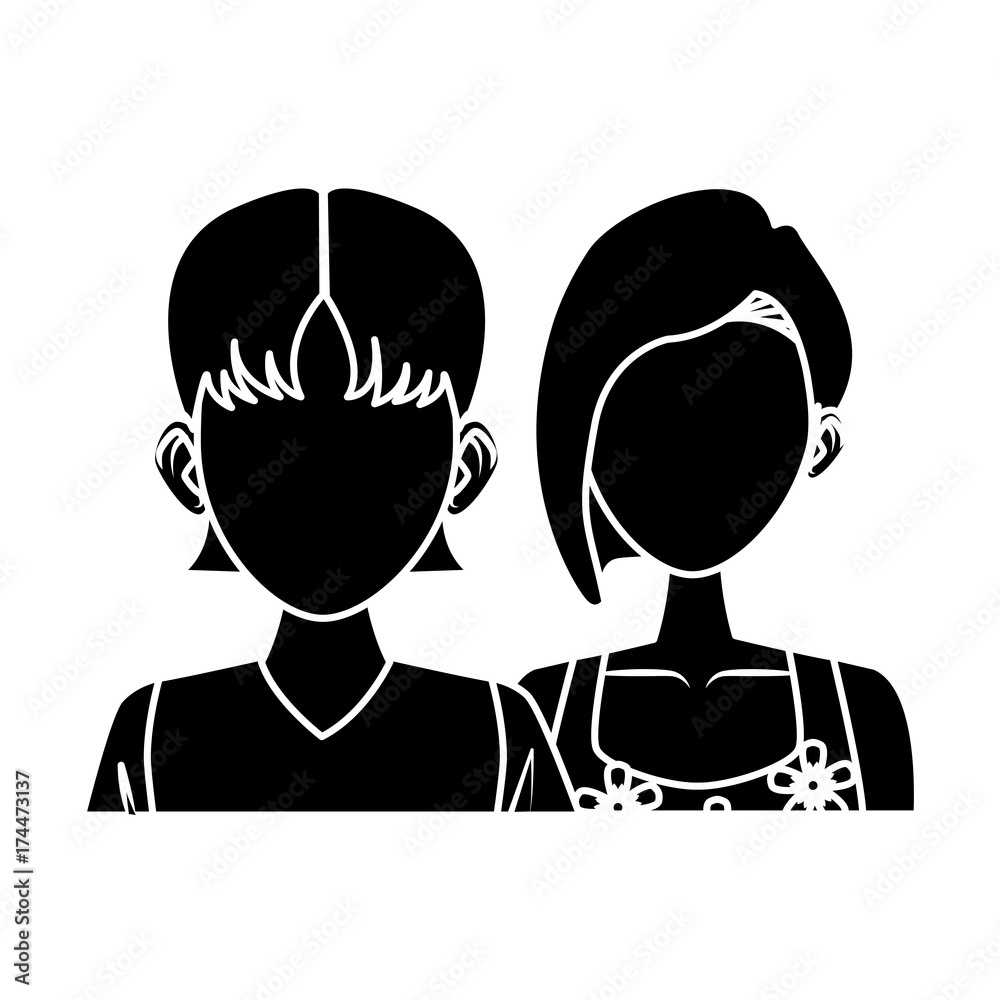 Young couple cartoon icon vector illustration graphic design Young couple cartoon icon vector illustration graphic design