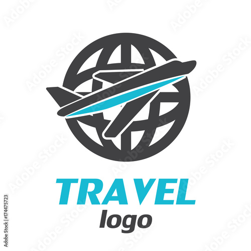 Air travel logo template. Travel logo on a white background photo
