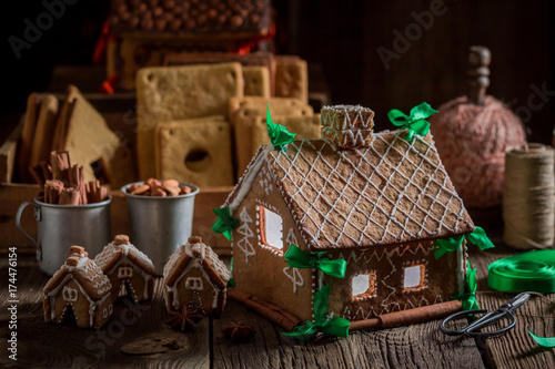Marvelous Christmas gingerbread cottage in the unique place