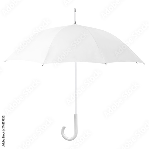 White umbrella on white background