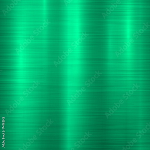 Green metal technology background with abstract polished, brushed texture, chrome, silver, steel, aluminum for design concepts, wallpapers, web, prints and posters. Vector illustration.
