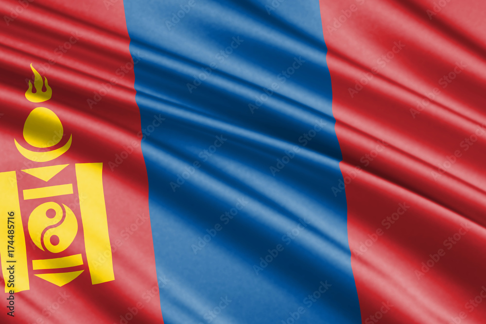 Obraz premium waving flag Mongolia