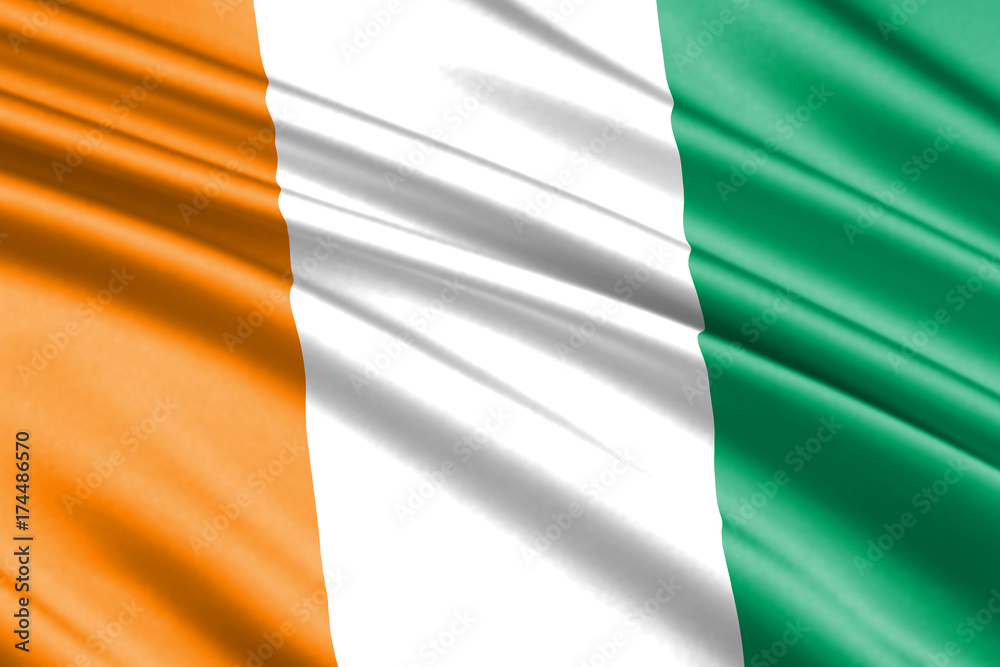 waving flag Ivory Coast