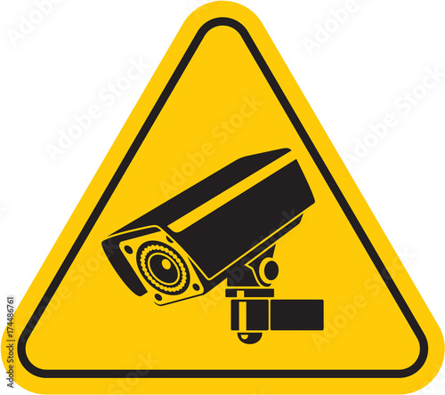 Video surveillance sign. CCTV Camera. Black vector isolated