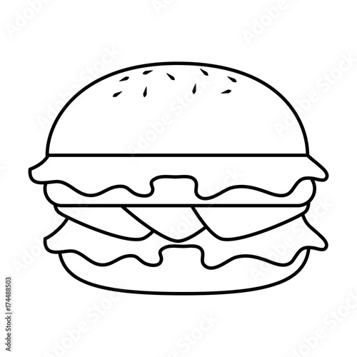 delicious burger isolated icon
