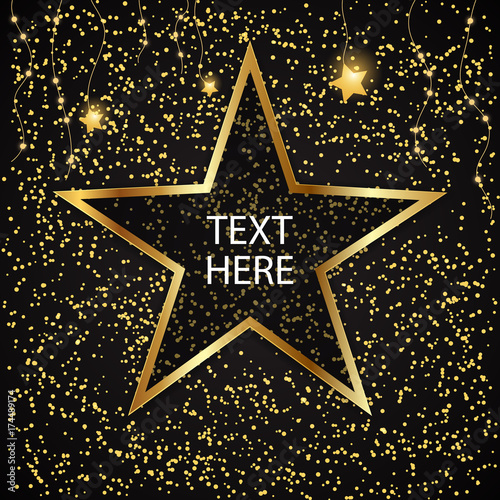 Walk of fame star illustration. Famous reward symbol.