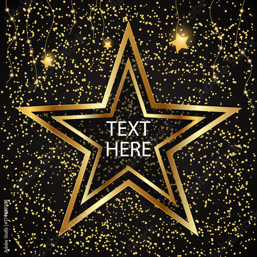 Walk of fame star illustration. Famous reward symbol.