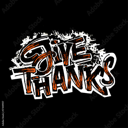 Thanksgiving concept lettering poster, inspirational postcard