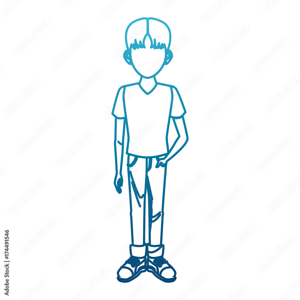 Young man cartoon icon vector illustration graphic design