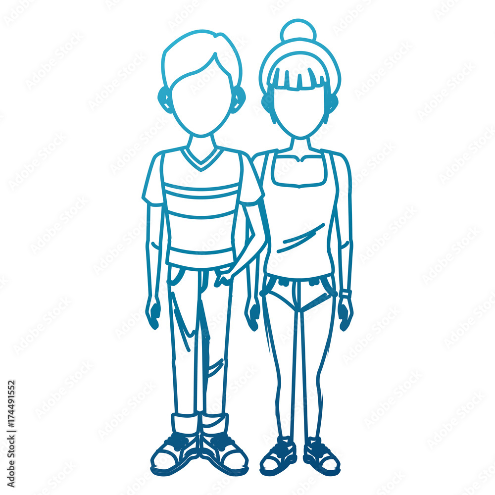 Young couple cartoon icon vector illustration graphic design Young couple cartoon icon vector illustration graphic design