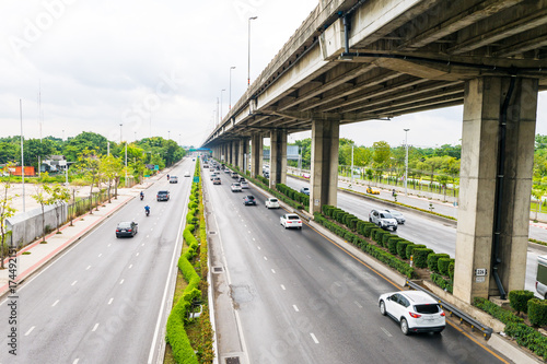 Less traffic on highway, Bangkok, Thailand