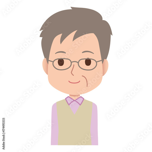 男性　シニア　イラスト
