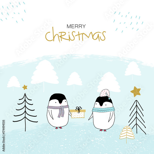Christmas penguins